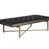 Sunpan Kayla Bench Vintage Black - Front Side Angle