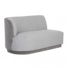 Sunpan Jaclyn Modular Left Armchair in Egypt Light Grey-Danny Medium Grey - Front Side Angle
