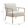 Zuo Modern Norrebro Accent Chair Beige Frost - Seat Dimension - Zuo Modern Norrebro Accent Chair Beige Frost - Seat Dimension