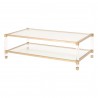 Nouveau Coffee Table - Brushed Stainless Steel Lucite - Angled