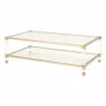 Nouveau Coffee Table - Brushed Stainless Steel Lucite - Front Side Angle - Nouveau Coffee Table - Brushed Stainless Steel Lucite - Front Side Angle