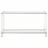 Nouveau Console Table - Brushed Stainless Steel Lucite - Front Angle - Nouveau Console Table - Brushed Stainless Steel Lucite - Front Angle