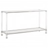 Nouveau Console Table - Brushed Stainless Steel Lucite - Angled