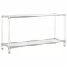 Nouveau Console Table - Brushed Stainless Steel Lucite - Front Side Angle - Nouveau Console Table - Brushed Stainless Steel Lucite - Front Side Angle
