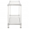 Nouveau Console Table - Brushed Stainless Steel Lucite - Side