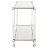 Nouveau Console Table - Brushed Stainless Steel Lucite - Side Angle - Nouveau Console Table - Brushed Stainless Steel Lucite - Side Angle
