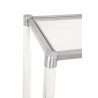 Nouveau Console Table - Brushed Stainless Steel Lucite - Edge Close-up