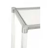 Nouveau Console Table - Brushed Stainless Steel Lucite - Edge Close-up - Nouveau Console Table - Brushed Stainless Steel Lucite - Edge Close-up