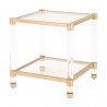 Nouveau End Table - Brushed Brass - Front Side Angle