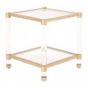 Nouveau End Table - Brushed Brass - Angled