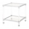 Nouveau End Table - Brushed Stainless Steel Lucite - Angled