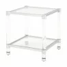 Nouveau End Table - Brushed Stainless Steel Lucite - Angled - Nouveau End Table - Brushed Stainless Steel Lucite - Angled