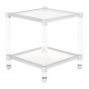 Nouveau End Table - Brushed Stainless Steel Lucite - Side Angled