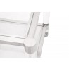 Nouveau End Table - Brushed Stainless Steel Lucite - Top Edge Close-up