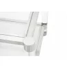 Nouveau End Table - Brushed Stainless Steel Lucite - Top Edge Close-up - Nouveau End Table - Brushed Stainless Steel Lucite - Top Edge Close-up