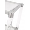 Nouveau End Table - Brushed Stainless Steel Lucite - Angled