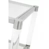Nouveau End Table - Brushed Stainless Steel Lucite - Angled - Nouveau End Table - Brushed Stainless Steel Lucite - Angled