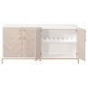 Nouveau Media Sideboard - Matte White - Front with Opened Larger Cabinet