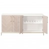 Essentials For Living Atticus Media Sideboard - Herringbone Wash - Front with Opened Cabinets