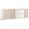 Nouveau Media Sideboard - Matte White - Angled with Opened Cabinet