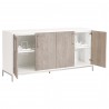 Nouveau Media Sideboard - Natural Gray - Angled and Opened Drawer