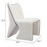 Novo Accent Chair Ivory - Seat Dimensions