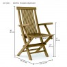 Anderson Teak Bristol Folding Armchair dimension - Anderson Teak Bristol Folding Armchair dimension