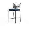 Provence Barstool in Spectrum Indigo w/ Self Welt - Front Side Angle - Provence Barstool in Spectrum Indigo w/ Self Welt - Front Side Angle