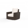 Montecito Club Chair in Canvas Natural w/ Self Welt - Front Side Angle