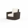 Montecito Club Chair in Canvas Natural w/ Self Welt - Front Side Angle - Montecito Club Chair in Canvas Natural w/ Self Welt - Front Side Angle