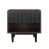 Manhattan Comfort Duane Modern Ribbed End Table in Dark Brown And Black Front - Manhattan Comfort Duane Modern Ribbed End Table in Dark Brown And Black Front