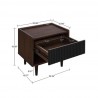 Manhattan Comfort Duane Modern Ribbed Nightstand with Full Extension Drawer in Dark Brown And Blue Size
