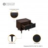 Manhattan Comfort Duane Modern Ribbed Nightstand with Full Extension Drawer in Dark Brown And Black Details