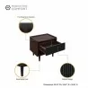 Manhattan Comfort Duane Modern Ribbed Nightstand with Full Extension Drawer in Dark Brown And Black Details - Manhattan Comfort Duane Modern Ribbed Nightstand with Full Extension Drawer in Dark Brown And Black Details