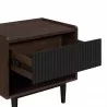 Manhattan Comfort Duane Modern Ribbed Nightstand with Full Extension Drawer in Dark Brown And Black Half - Manhattan Comfort Duane Modern Ribbed Nightstand with Full Extension Drawer in Dark Brown And Black Half