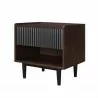 Manhattan Comfort Duane Modern Ribbed Nightstand with Full Extension Drawer in Dark Brown And Black Other Side - Manhattan Comfort Duane Modern Ribbed Nightstand with Full Extension Drawer in Dark Brown And Black Other Side