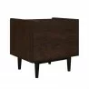 Manhattan Comfort Duane Modern Ribbed End Table in Dark Brown And Black Back - Manhattan Comfort Duane Modern Ribbed End Table in Dark Brown And Black Back