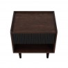 Manhattan Comfort Duane Modern Ribbed Nightstand with Full Extension Drawer in Dark Brown And Black Top