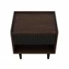 Manhattan Comfort Duane Modern Ribbed Nightstand with Full Extension Drawer in Dark Brown And Black Top - Manhattan Comfort Duane Modern Ribbed Nightstand with Full Extension Drawer in Dark Brown And Black Top