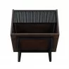 Manhattan Comfort Duane Modern Ribbed Nightstand with Full Extension Drawer in Dark Brown And Black Bottom - Manhattan Comfort Duane Modern Ribbed Nightstand with Full Extension Drawer in Dark Brown And Black Bottom