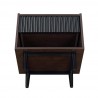Manhattan Comfort Duane Modern Ribbed Nightstand with Full Extension Drawer in Dark Brown And Black Bottom
