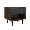 Manhattan Comfort Duane Modern Ribbed Nightstand with Full Extension Drawer in Dark Brown And Black Side - Manhattan Comfort Duane Modern Ribbed Nightstand with Full Extension Drawer in Dark Brown And Black Side