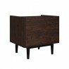 Manhattan Comfort Duane Modern Ribbed Nightstand with Full Extension Drawer in Dark Brown And Blue Back