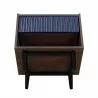 Manhattan Comfort Duane Modern Ribbed Nightstand with Full Extension Drawer in Dark Brown And Blue Bottom - Manhattan Comfort Duane Modern Ribbed Nightstand with Full Extension Drawer in Dark Brown And Blue Bottom