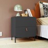 Manhattan Comfort Mid-Century Modern Bogardus Nightstand with 2 Drawers Black