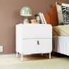 Manhattan Comfort Mid-Century Modern Bogardus Nightstand with 2 Drawers White