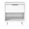 Manhattan Comfort Granville Modern Nightstand 1.0 with 1 Full Extension Drawers in White Front