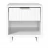 Manhattan Comfort Granville Modern Nightstand 1.0 with 1 Full Extension Drawers in White Front - Manhattan Comfort Granville Modern Nightstand 1.0 with 1 Full Extension Drawers in White Front