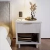 Manhattan Comfort Granville Modern Nightstand 1.0 with 1 Full Extension Drawers in White - Manhattan Comfort Granville Modern Nightstand 1.0 with 1 Full Extension Drawers in White