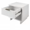 Manhattan Comfort Granville Modern Nightstand 1.0 with 1 Full Extension Drawers in White Open - Manhattan Comfort Granville Modern Nightstand 1.0 with 1 Full Extension Drawers in White Open